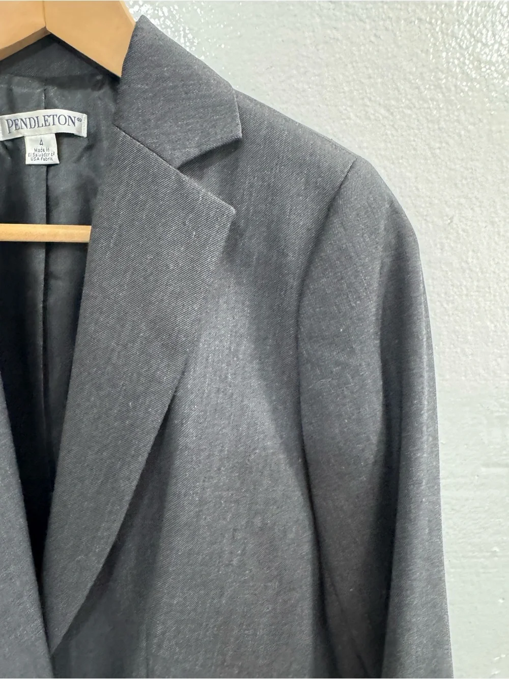 Pendleton Gray Wool Blazer Jacket Women’s 10P Petite Tailored Career Office